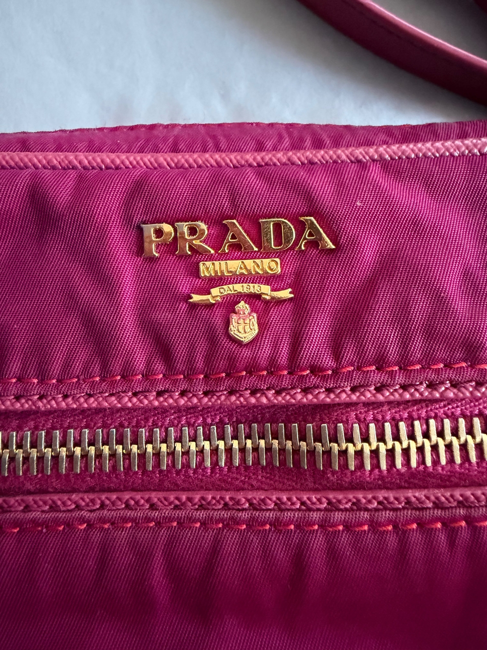 Prada Pink Nylon Crossbody Bag with Gold Hardware - Picture 8 of 16